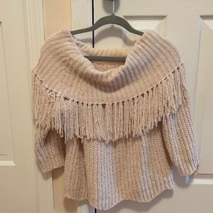 White Velvet off the shoulder Sweater